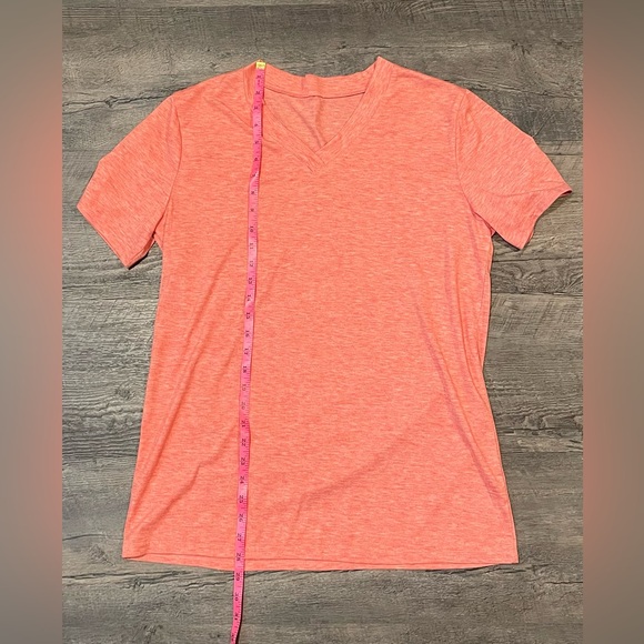 Heathered Coral V Neck T Shirt - Picture 5 of 7